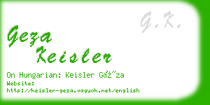 geza keisler business card